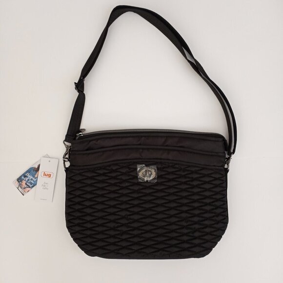 LUG Adagio Crossbody / Shoulder Bag with Bubble Quilting - Midnight Black - Picture 6 of 15